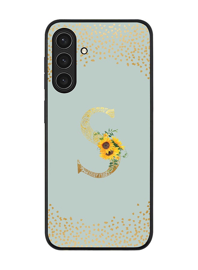 Stylizedd For Samsung Galaxy A17 / A17 4G Case,Slim fit Camera Protection, Shockproof Thin Phone cover  - Custom Floral Monogram - S  (Light Grey )