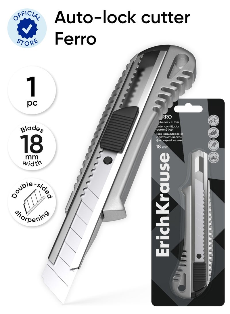 ErichKrause Metal cutter auto-lock Ferro, 18mm (plastic blister 1 pc)  - Image 1
