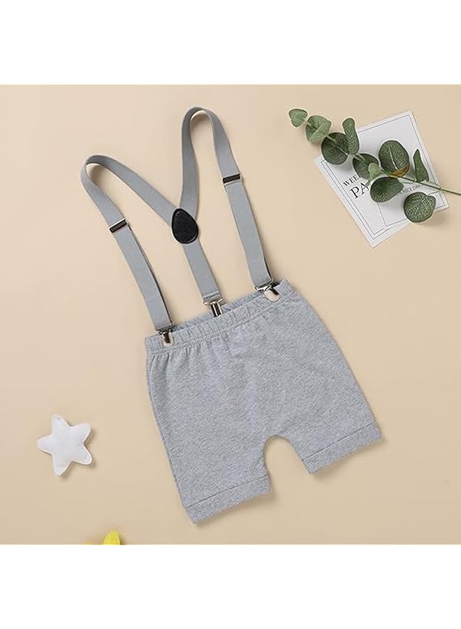 erorex Baby Boys First Birthday Outfit Baby Boy Cake Smash Outfit Dickie Bow Suspender And Bloomers Set - Image 5