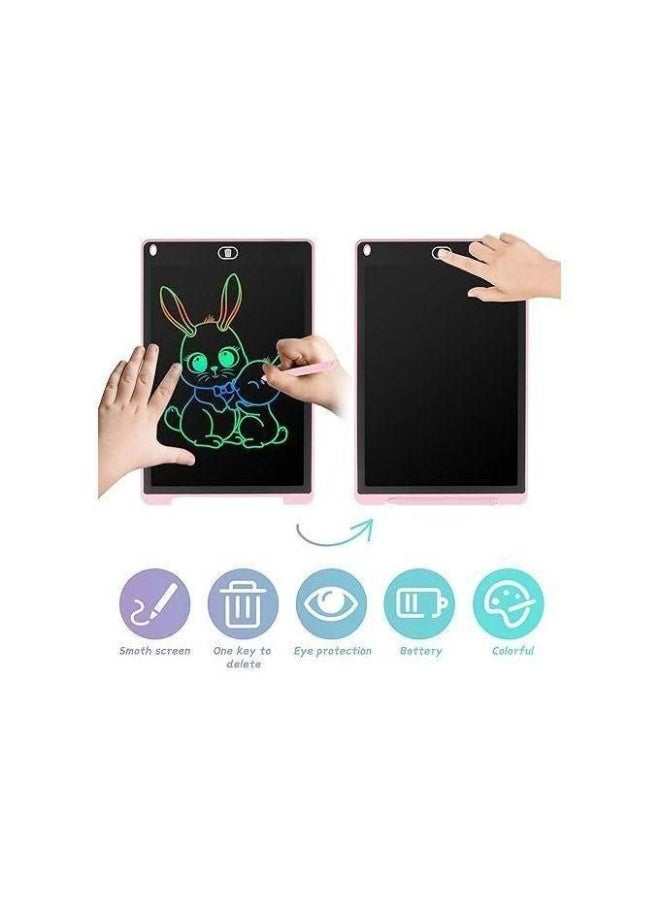لوح كتابة LCD 12 بوصة لوحة رسم رقمية لعبة تعليمية وردي - Image 2