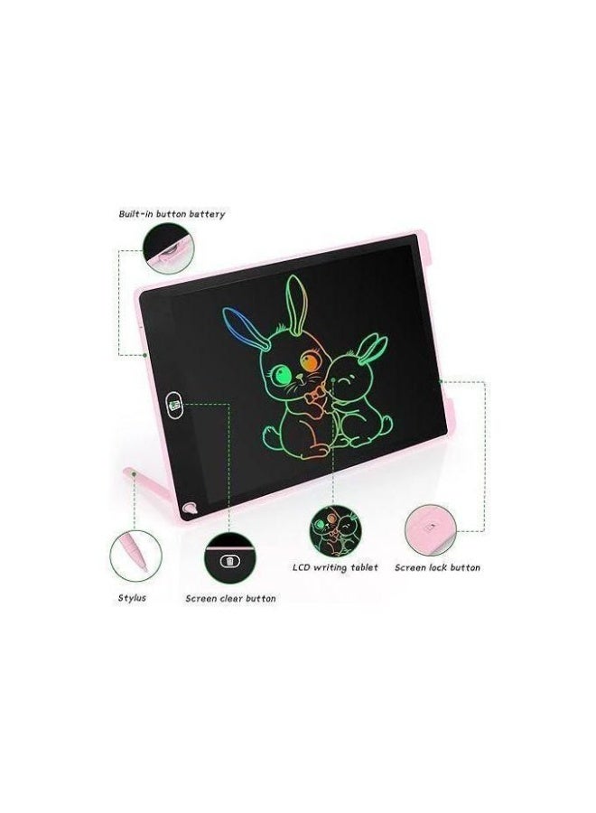 لوح كتابة LCD 12 بوصة لوحة رسم رقمية لعبة تعليمية وردي - Image 3