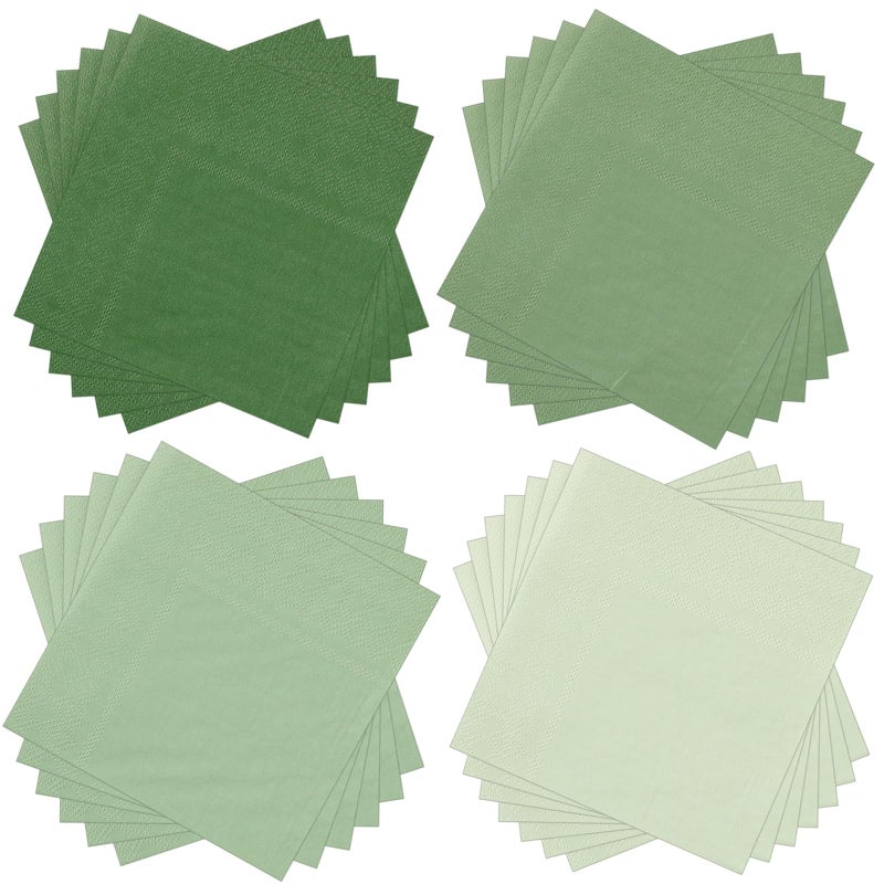 Layhit 100 Pcs Cocktail Napkins Disposable Beverage Napkins Square Paper Dessert Tissue for Valentine's Day Wedding Birthday Dinner Lunch Party Supplies(Sage Green 5 x 5 Inch) - Image 1
