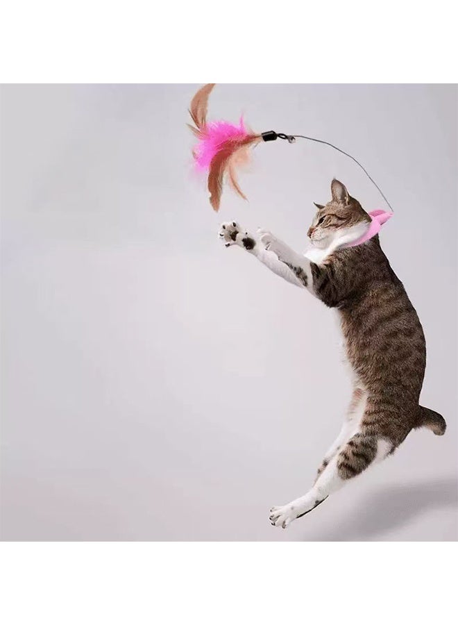 2Pcs Cat Feather Collar Toys Retractable Cat Teaser Toys With Silicone Collar Interactive Cat Toys Funny Exercise Toy For Kitten Or Cats - Image 5