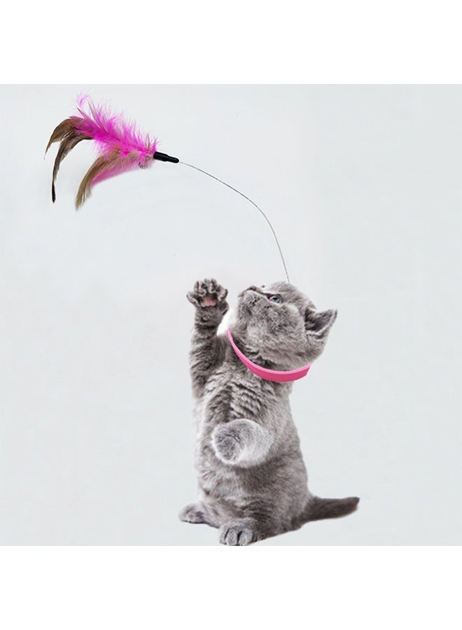2Pcs Cat Feather Collar Toys Retractable Cat Teaser Toys With Silicone Collar Interactive Cat Toys Funny Exercise Toy For Kitten Or Cats - Image 2