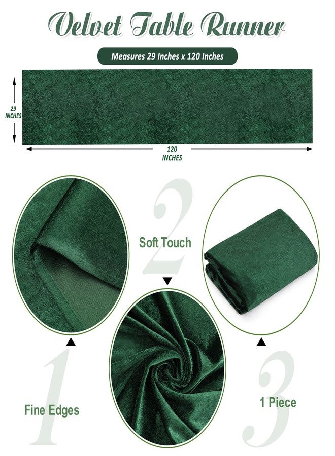 SoarDream Velvet Table Runner Emerald Green 29x120 Inches Table Runners Soft Velvet Fabric Runners for Wedding Party Xmas Decorations - Image 2