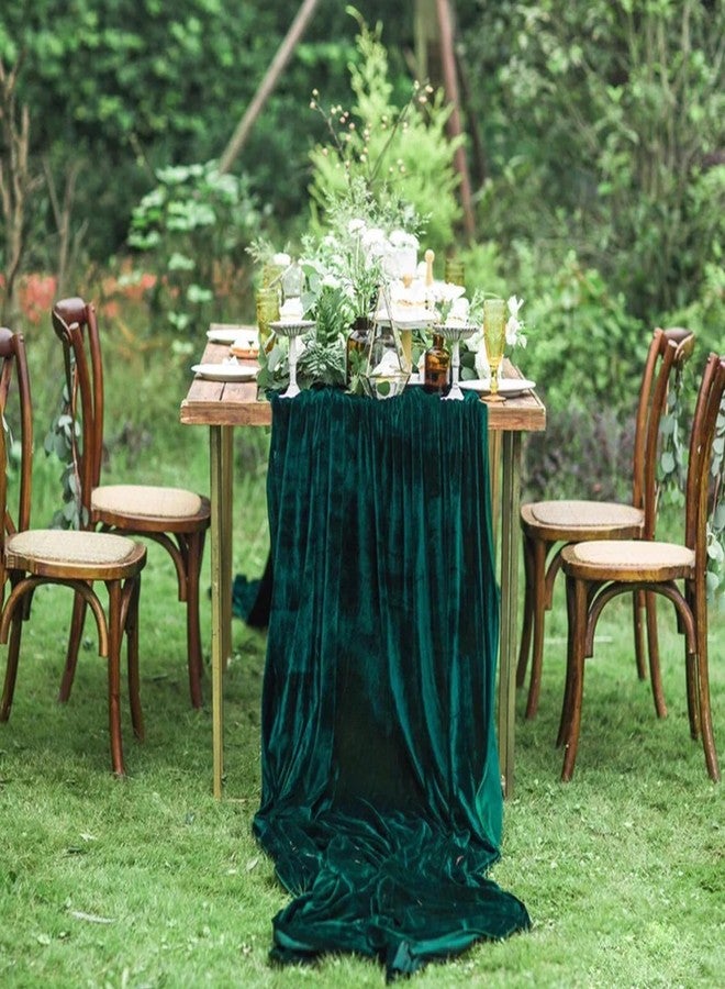 SoarDream Velvet Table Runner Emerald Green 29x120 Inches Table Runners Soft Velvet Fabric Runners for Wedding Party Xmas Decorations - Image 3