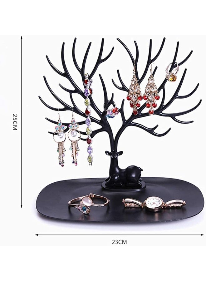 Antler Tree Jewelry Organizer – Deer Jewelry Display Stand Rack with Tray for Earrings, Rings, Necklaces, Bracelets, Lipsticks, Watches & Keys | Jewelry Holder Tree Stand, Jewelry Storage Display Rack for Women Girls - Image 2