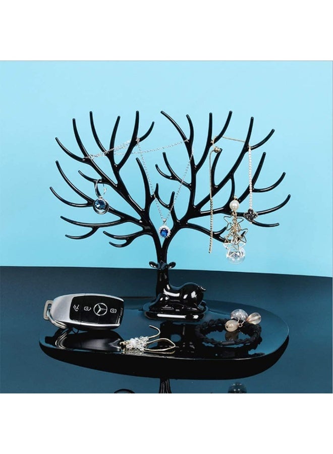 Antler Tree Jewelry Organizer – Deer Jewelry Display Stand Rack with Tray for Earrings, Rings, Necklaces, Bracelets, Lipsticks, Watches & Keys | Jewelry Holder Tree Stand, Jewelry Storage Display Rack for Women Girls - Image 4