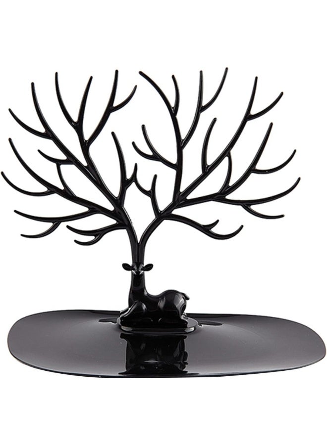 Antler Tree Jewelry Organizer – Deer Jewelry Display Stand Rack with Tray for Earrings, Rings, Necklaces, Bracelets, Lipsticks, Watches & Keys | Jewelry Holder Tree Stand, Jewelry Storage Display Rack for Women Girls - Image 1