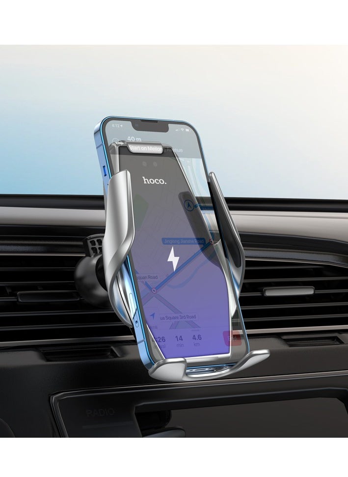 hoco. - hoco S14 Surpass Automatic Induction Wireless Charging Car Holder – 15W Fast Charging, QI Wireless Protocol, Universal Fit - Image 1