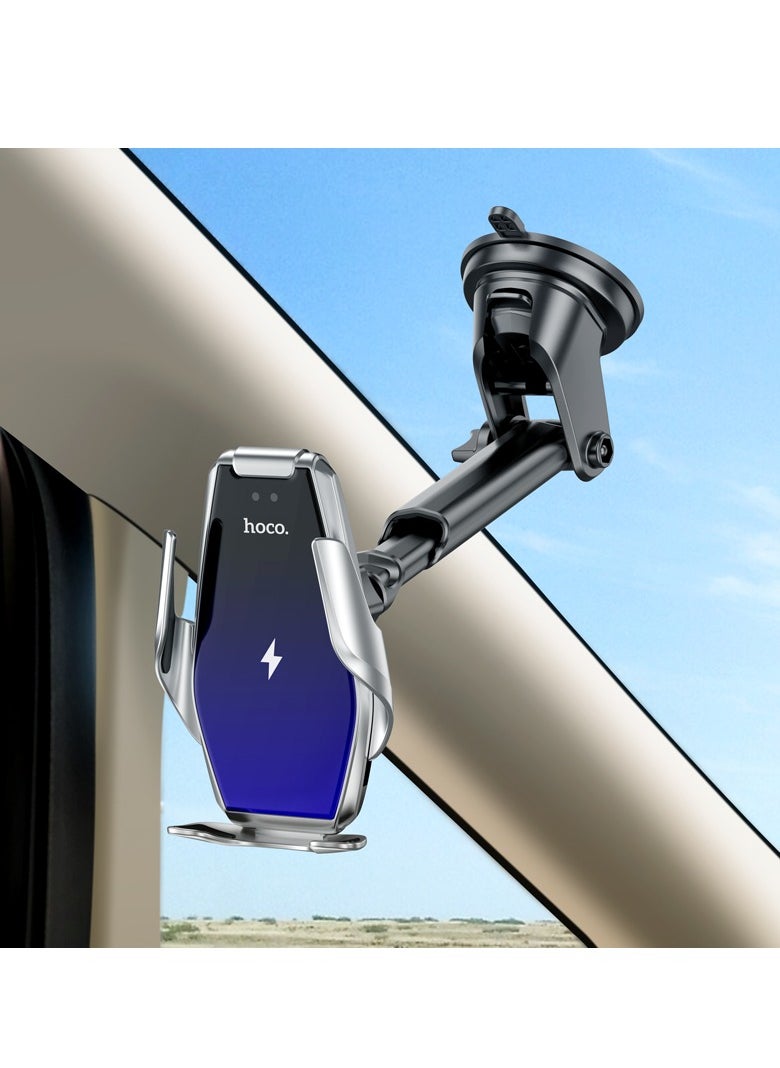hoco. - hoco S14 Surpass Automatic Induction Wireless Charging Car Holder – 15W Fast Charging, QI Wireless Protocol, Universal Fit - Image 1