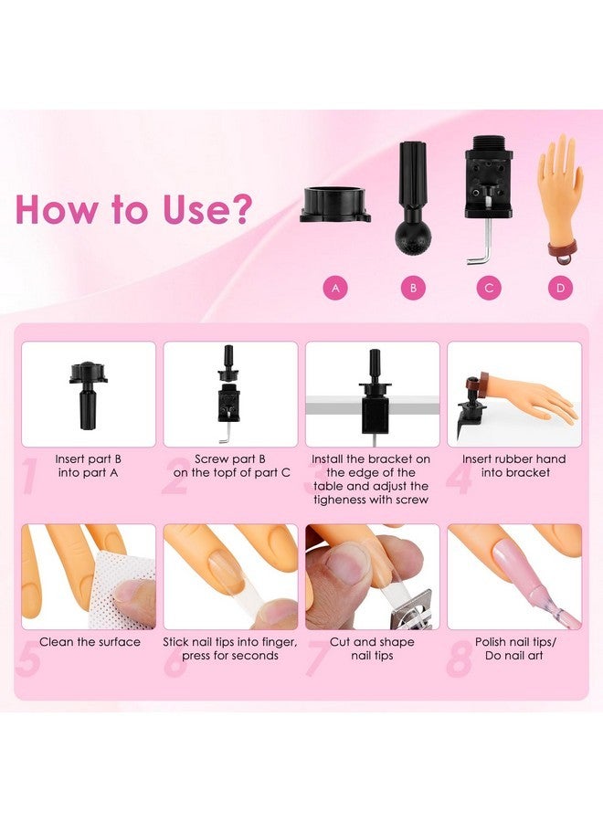 Yokilly Practice Hand For Acrylic Nails, Bendable Soft Nail Practice Hand, Flexible Plastic Nail Hand Practice, Fake Mannequin Training Hand For Nails Practice (With Clamp Holder) - Image 5
