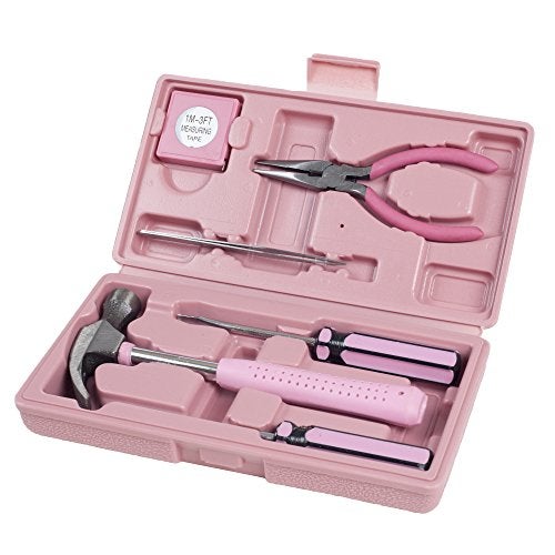 Stalwart Household Tool Box - 7-Piece Handheld Tool Kit With Hammer, Phillips Screwdrivers, Long-Nose Pliers, Tweezers, and Tape Measure by Stalwart - Image 1