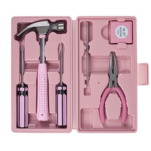 Stalwart Household Tool Box - 7-Piece Handheld Tool Kit With Hammer, Phillips Screwdrivers, Long-Nose Pliers, Tweezers, and Tape Measure by Stalwart - Image 3