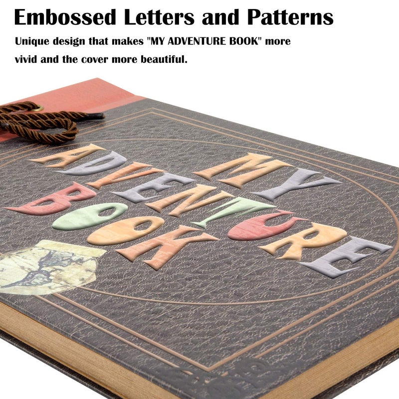 إنوتشير كتاب مغامرات Innocheer مع غلاف منقوش كبير 12.3 × 8.3 بوصة 80 صفحات سجل القصاصات هدايا الألبوم لعيد الشكر ذكرى الذكرى العائلية - Image 2