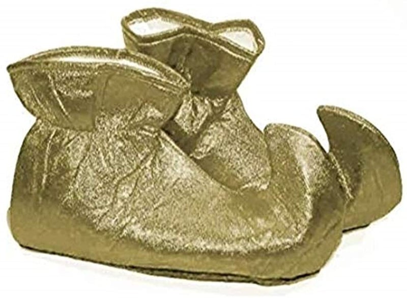 Rubies Adult Deluxe Cloth Elf Costume Shoes, Gold, One Size for Themed Parties and Halloween - Image 1