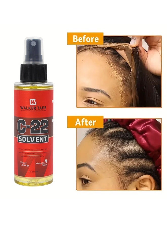 Walker Tape C-22 Solvent , Fast Glue Remover , Wig Glue Remover Spray ， Front Bonding Weave Active Lace Tape Meltblown, Scalp Cleaner Hold Glue Yellow Remover118ml - Image 2