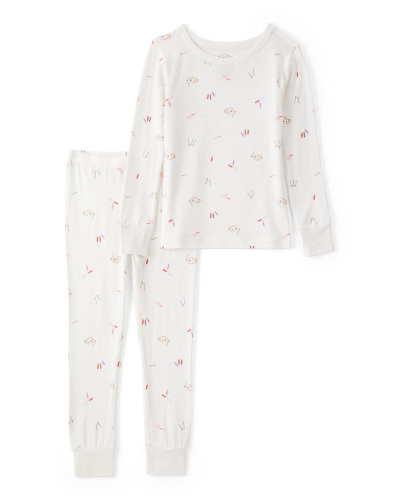Carter's Girl PurelySoft Long-Sleeve 2-Piece Pajamas, Art Print, 3T - Image 1