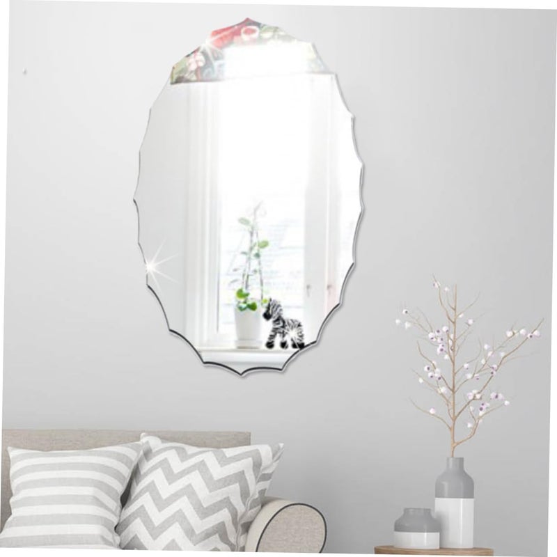 Levemolo Oval Mirror Sticker Functional Silver Decorative Wall Decal for Bathroom Flexible and Removable Adhesive Design DIY Alternative to Mirrors for Home - Image 3