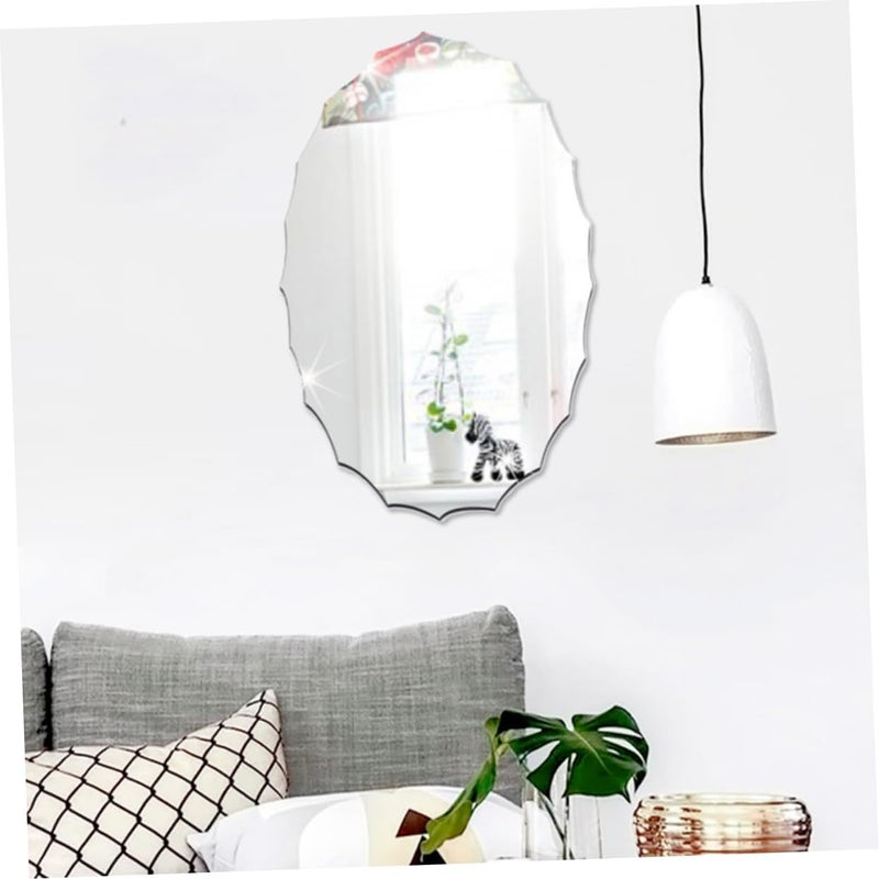 Levemolo Oval Mirror Sticker Functional Silver Decorative Wall Decal for Bathroom Flexible and Removable Adhesive Design DIY Alternative to Mirrors for Home - Image 5