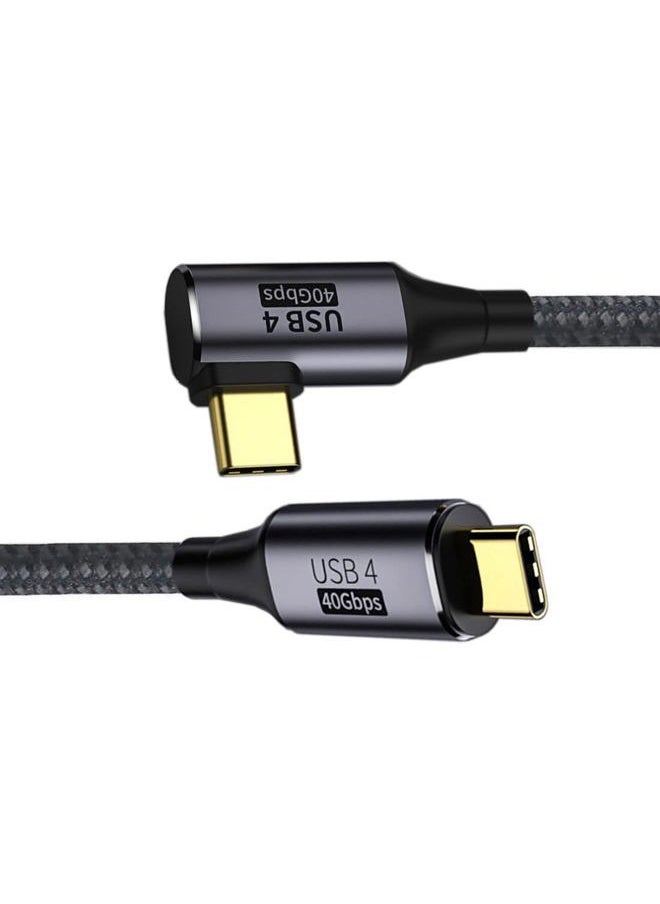 CY 90 Degree Angled USB-C to Type-C USB4 Cable 40Gbps with 100W Charging UHD 8K 5K 4K@60Hz USB4.0 Compatible with Thunderbolt3/4 0.3M