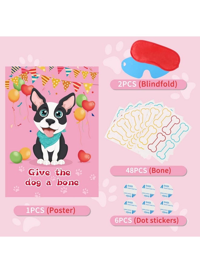 Fowecelt Pin The Bone on The Dog Party Games with 48 Pcs Bone, Give The Dog a Bone Game for Dog Themed Birthday Party Game Supplies - Image 4