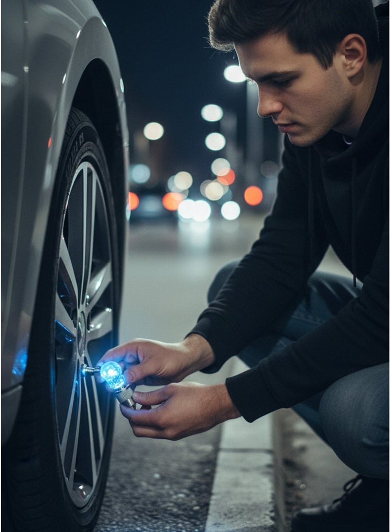 Tire Valve Caps LED Tire Valve Lights Skull Shape Bright Illumination High Sensitivity Motion Sensor Modern Stylish Design Enhances Vehicle Lighting Made of Durable Rust Resistant Materials Easy to Install Suitable for Cars Motorcycles and Bicycles - Image 3