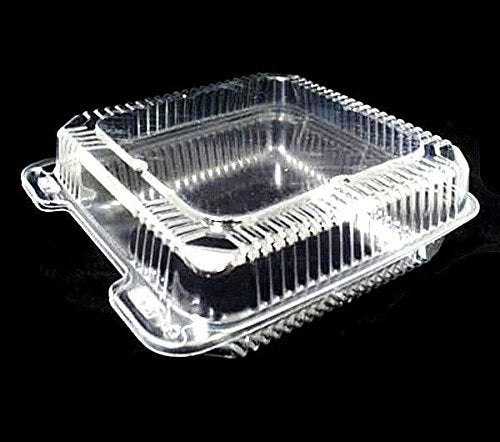 Durable Packaging 8" x 8" x 3" Clear Hinged Plastic Food Bakery Take-Out Container (pack of 25) - Image 4