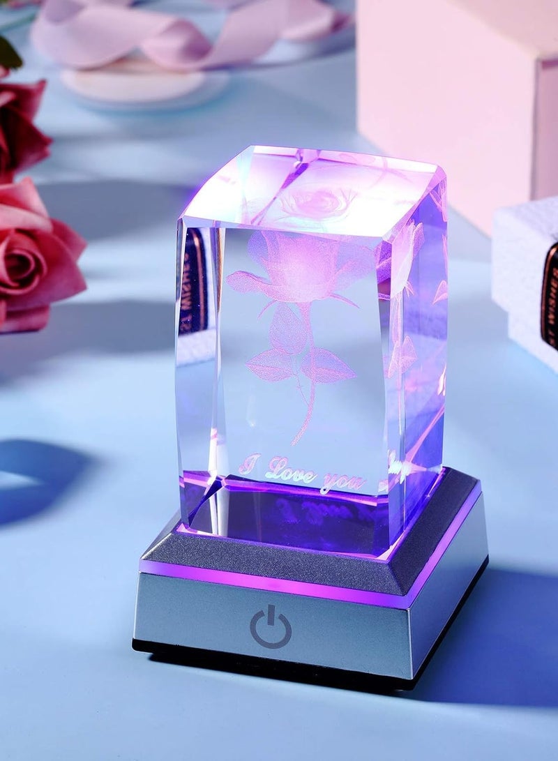 RARELY Colorful Artificial Flower Rose Gift LED Light Forever Rose Birthday Gifts for Women Mon Grandma Wife Sister - Image 5