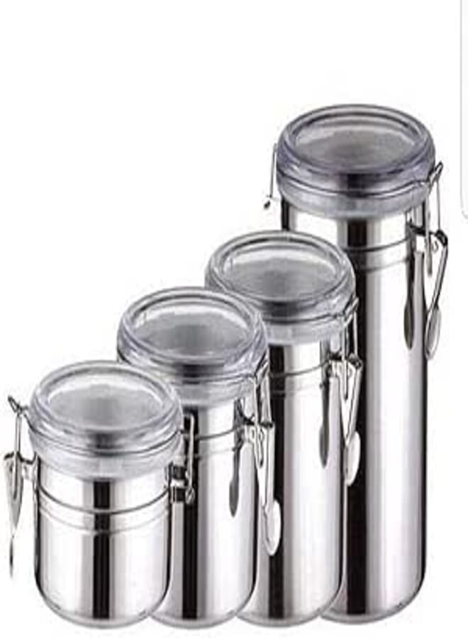 Spaceshoop Stainless Steel Spice Containers Set - 4 Piece