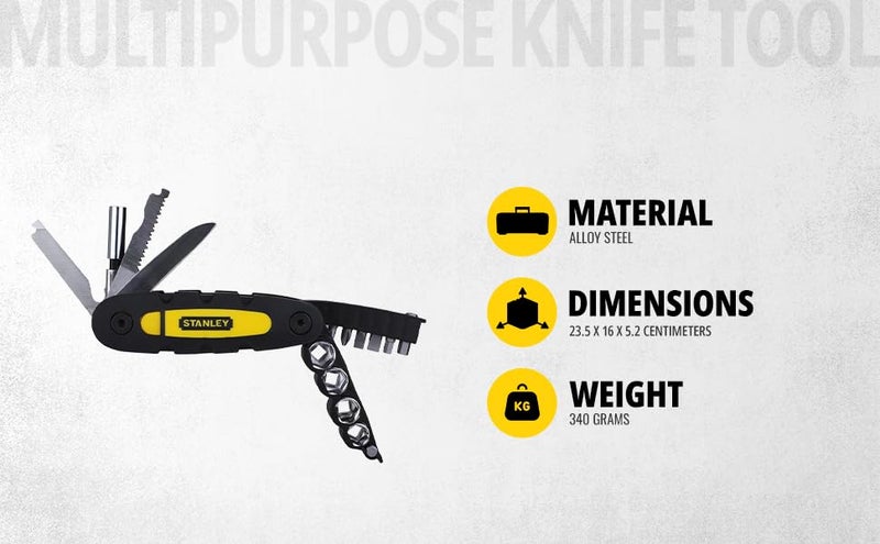 Stanley Alloy Steel Stht070695 Folding And Locking 14In1 One Piece Multipurpose knife Tool - Image 2