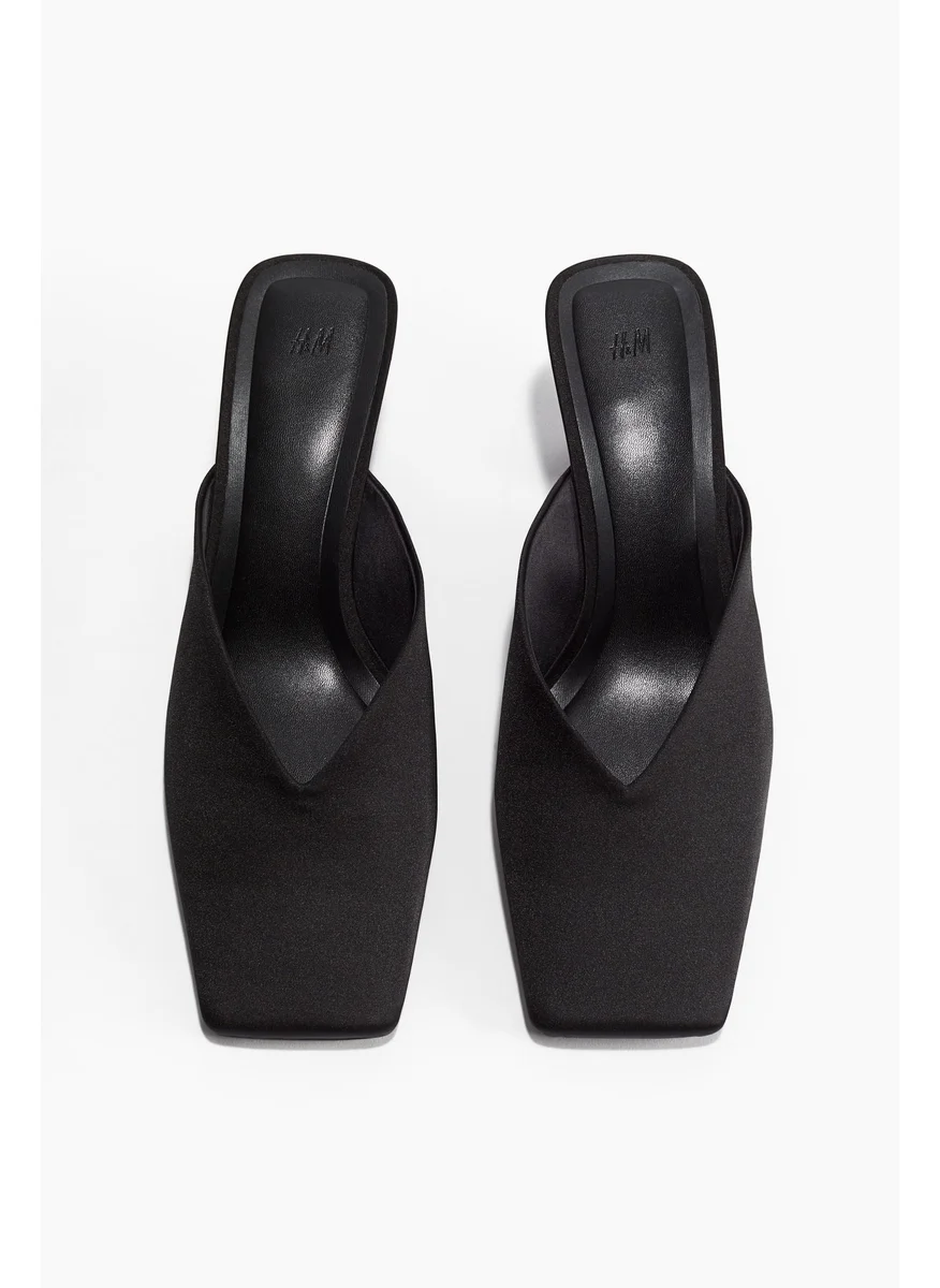 اتش اند ام Heeled Satin Mules