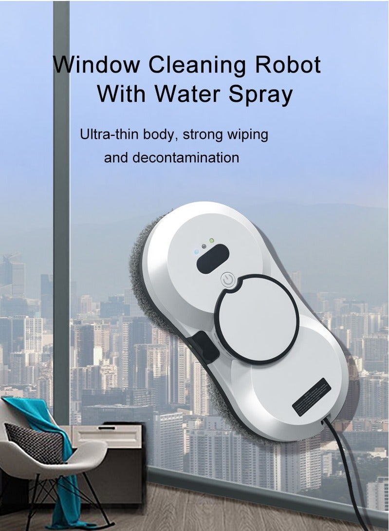 ET-LIFE Window Cleaner Robot 6.8cm Ultra-Thin, Intelligent Obstacle Avoidance, Automatic Window Vacuum Cleaner for Large Mirror, Tile Wall, Glass Wall, Remote & App Control, Light & Compact - Image 3
