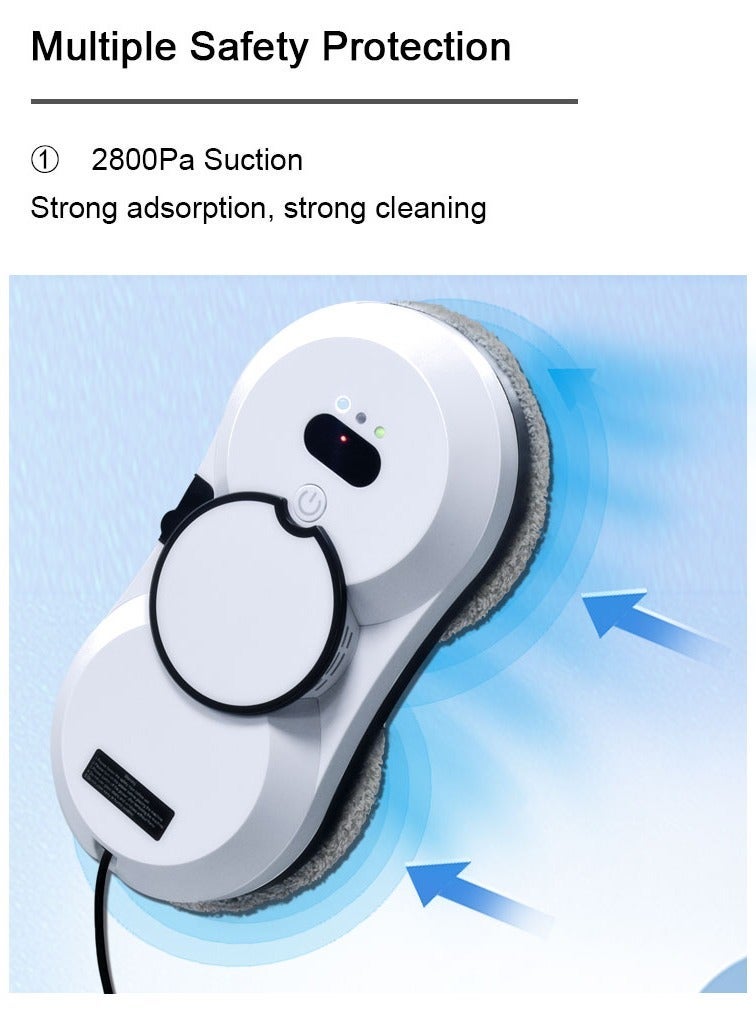ET-LIFE Window Cleaner Robot 6.8cm Ultra-Thin, Intelligent Obstacle Avoidance, Automatic Window Vacuum Cleaner for Large Mirror, Tile Wall, Glass Wall, Remote & App Control, Light & Compact - Image 4