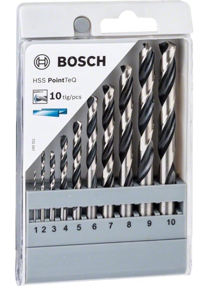 BOSCH 2608577348 Pointteq Hss 10 Piece Metal Drill Bit Set  - Image 1