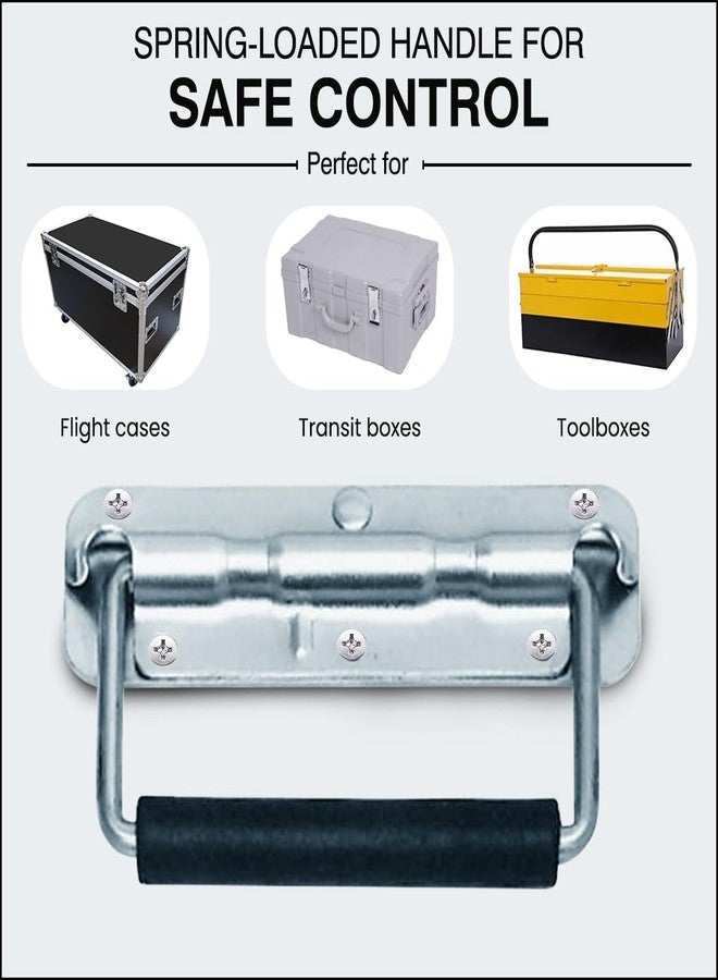 PENN ELCOM Medium Zinc Surface Mount Spring Loaded Handle | Hardware Flight Case | Chrome Finish/Transit Box Handle/Tool Box Accessory/Musical Instrument Case | High Performance Household & Garden - Image 2