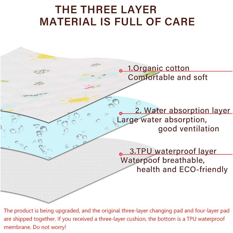MBJERRY Waterproof Diaper Changing Pads Portable - Breathable Leak Proof Mattress Pad Protector Baby Changing Mat for Toddler, Kids Pack of 3 (S (17.7 x 13.7 Inch)) - Image 2