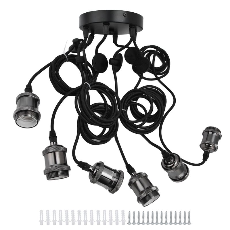 6 Arms Ajustable DIY Ceiling Spider Lamp Holder Retro Beautifully Classic Spider Pendent Lamps Holder - Image 1