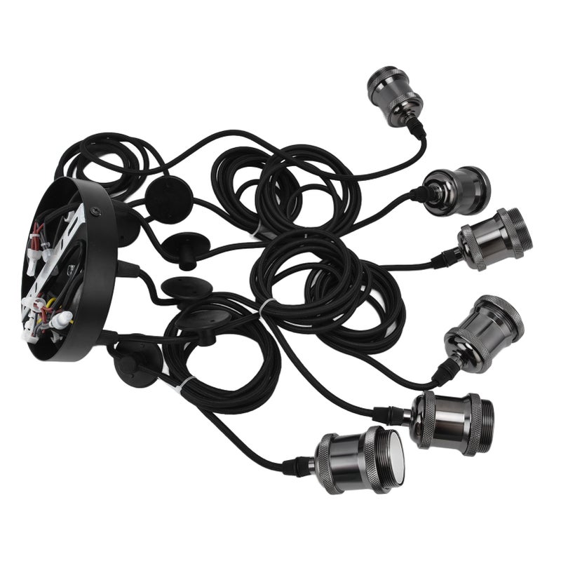 6 Arms Ajustable DIY Ceiling Spider Lamp Holder Retro Beautifully Classic Spider Pendent Lamps Holder - Image 4