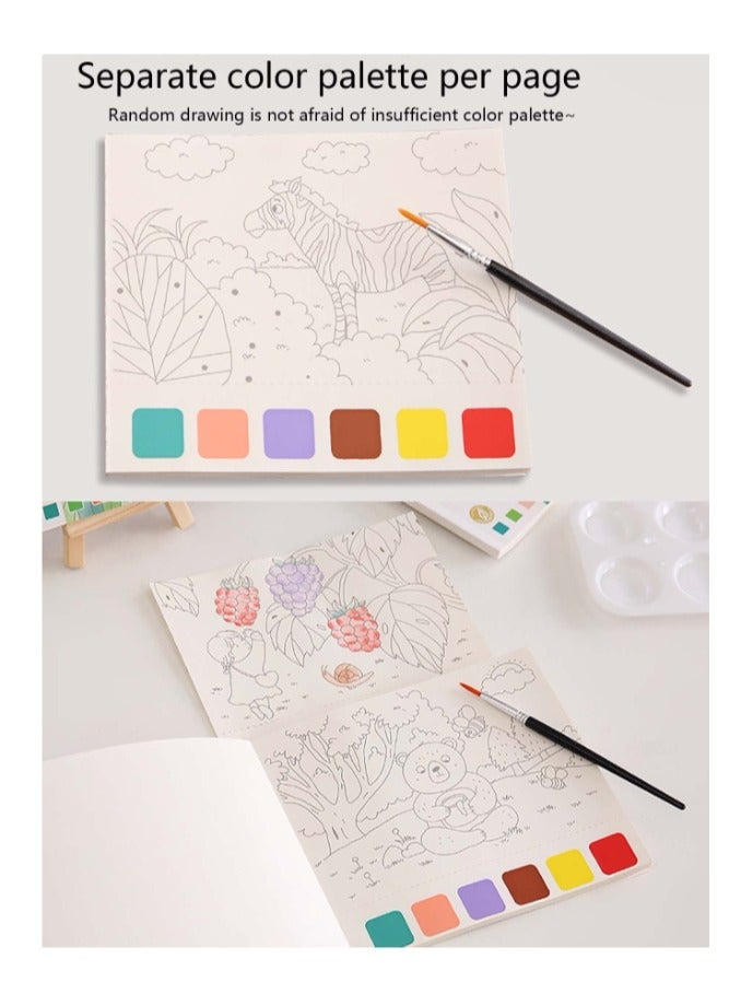 YUELU Watercolor Painting Paper Set & Diy Watercolor Kit, Creative Art Kit with Brushes & Paints  Paint Coloring Book Dream Ocean Series  - Image 3