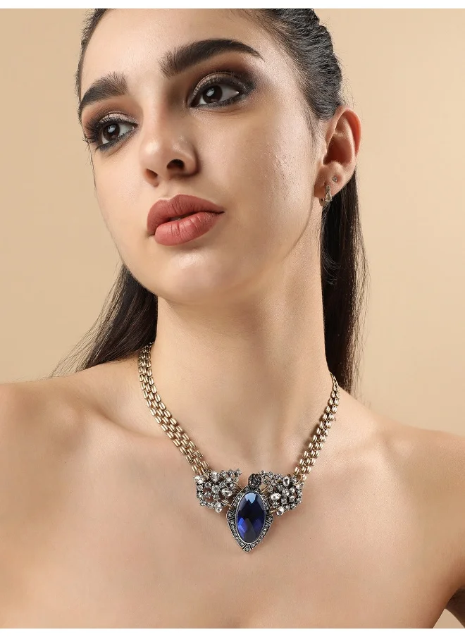 SOHI Designer Statement Stone Necklace