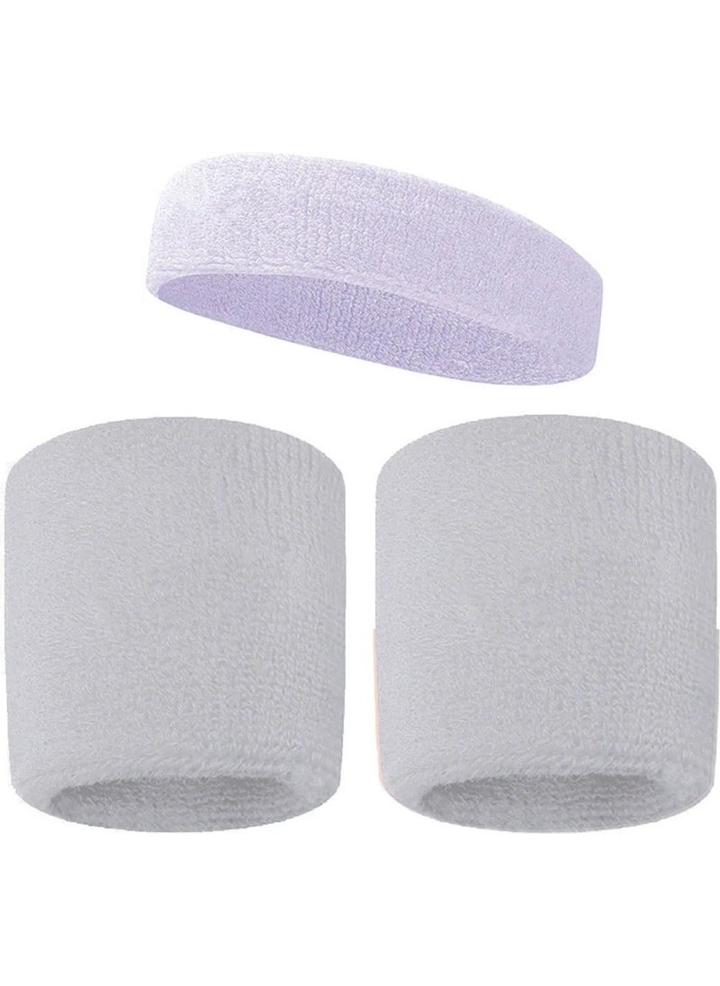 CK Spor ts Towel Headband Athlete Sweat Headband and 2 Piece Towel Wristband Set  - Image 4