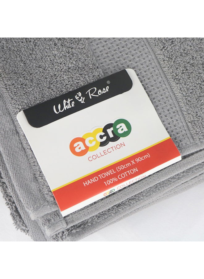 White Rose Towel 4 Piece Bathroom  Set ACCRA 550 GSM 100% Cotton Terry 2 Bath  70X140 cm & 2 Hand  50x90 cm Grey & Red Color Soft Feel Super Absorbent  - Image 1