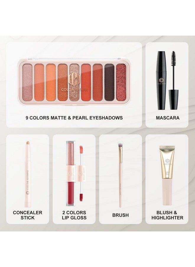 COLOR NYMPH Color Nymph All In One Makeup Kit For Teens And Girls With Waterproof Handbag Makeup Kit Included 9 Colors Matte And Pearl Eyeshadow Palette Liquid Blush, Double Ended Lipgloss Concealer Brush Mascara - Image 2