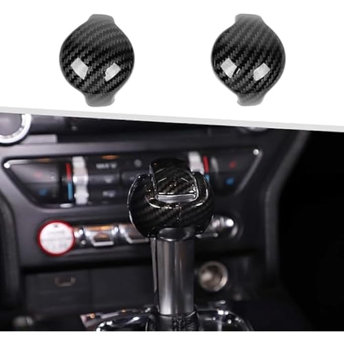 rayihni Carbon Fibre Gear Shift Knob Cover fit for Mustang ABS Material 58 x 45 cm Black - Image 4