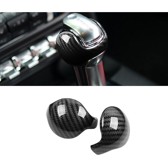 rayihni Carbon Fibre Gear Shift Knob Cover fit for Mustang ABS Material 58 x 45 cm Black - Image 1