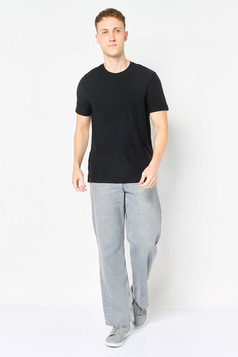 Chaps Men Crew Neck Short Sleeve Embroidered Logo T-Shirt, Black - Image 3