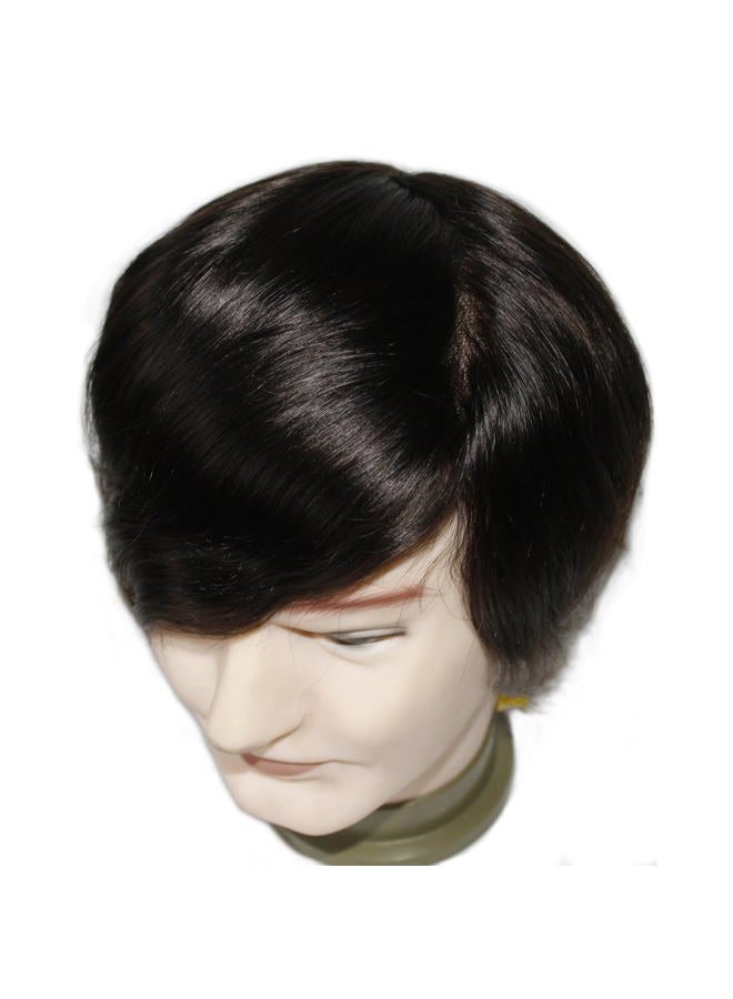 Lumeng Toupee for Men's Hair pieces and Wigs Human Hair Durable Mono Lace With Npu Size 6x8 Inch 6''Length Color 2# - Image 1