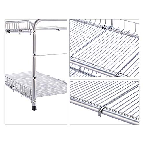 FlagShip 2 Tier Under Sink Organizers and Storage Rack Expandable Cabinet Shelf for Kitchen Bathroom Silver (17-25 inches) - Image 4