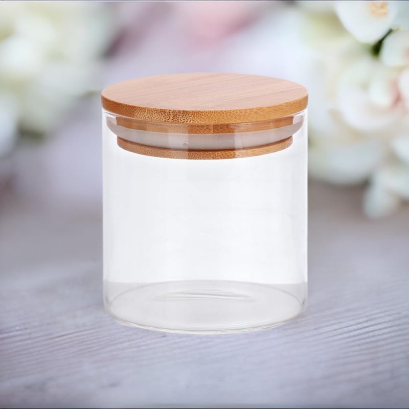 JUVITUS 10 oz Clear Glass Jar with Bamboo Silicone Sealed Lid (Single) - Image 3